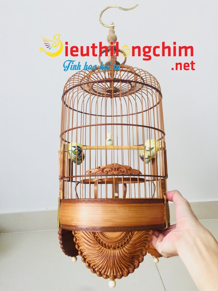 Lồng chim họa mi Bamboo lồng nuôi chim mi đục máy chất liệu trúc già đỏ kèm phụ  kiện | Shopee Việt Nam